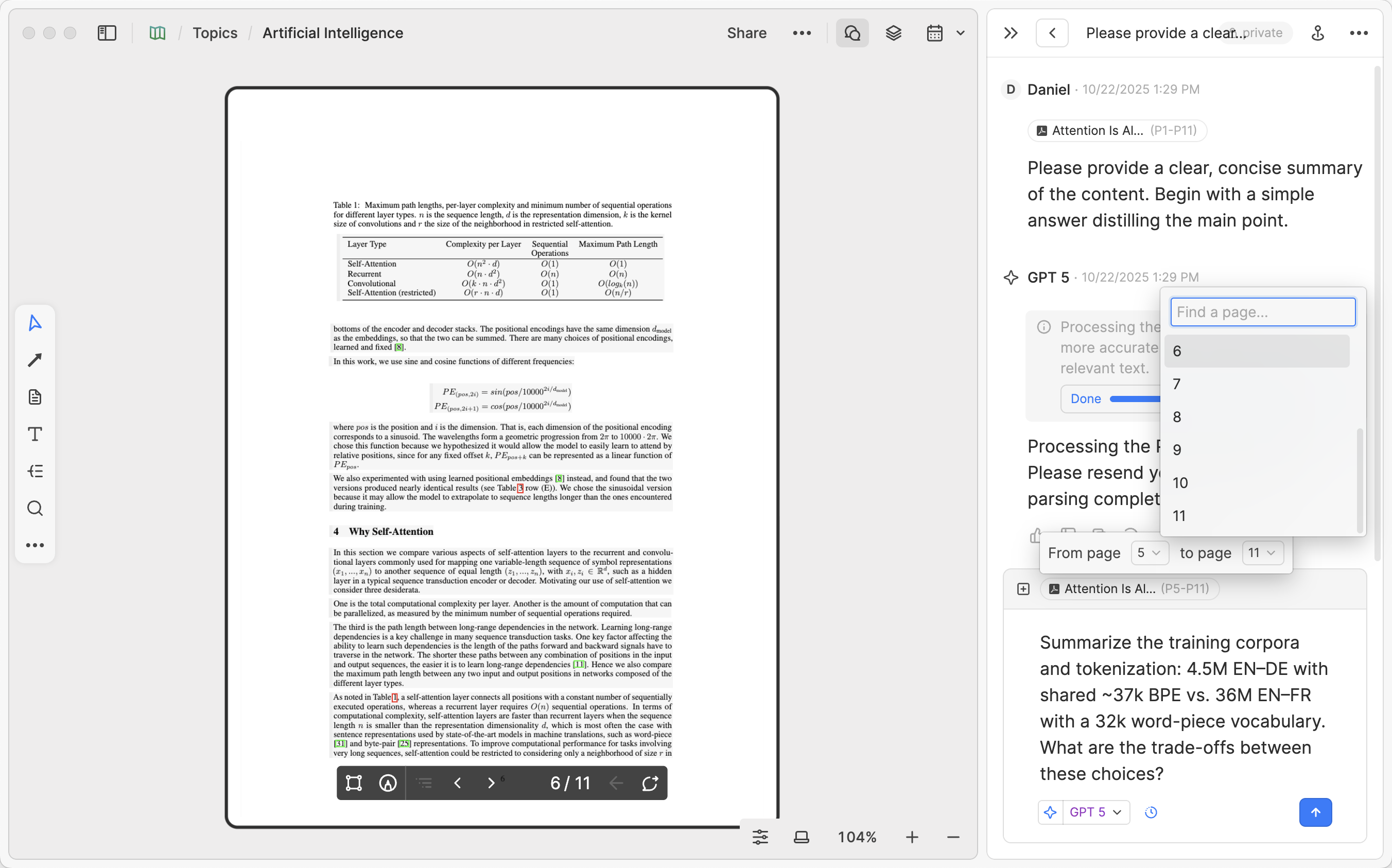 PDF page range selector